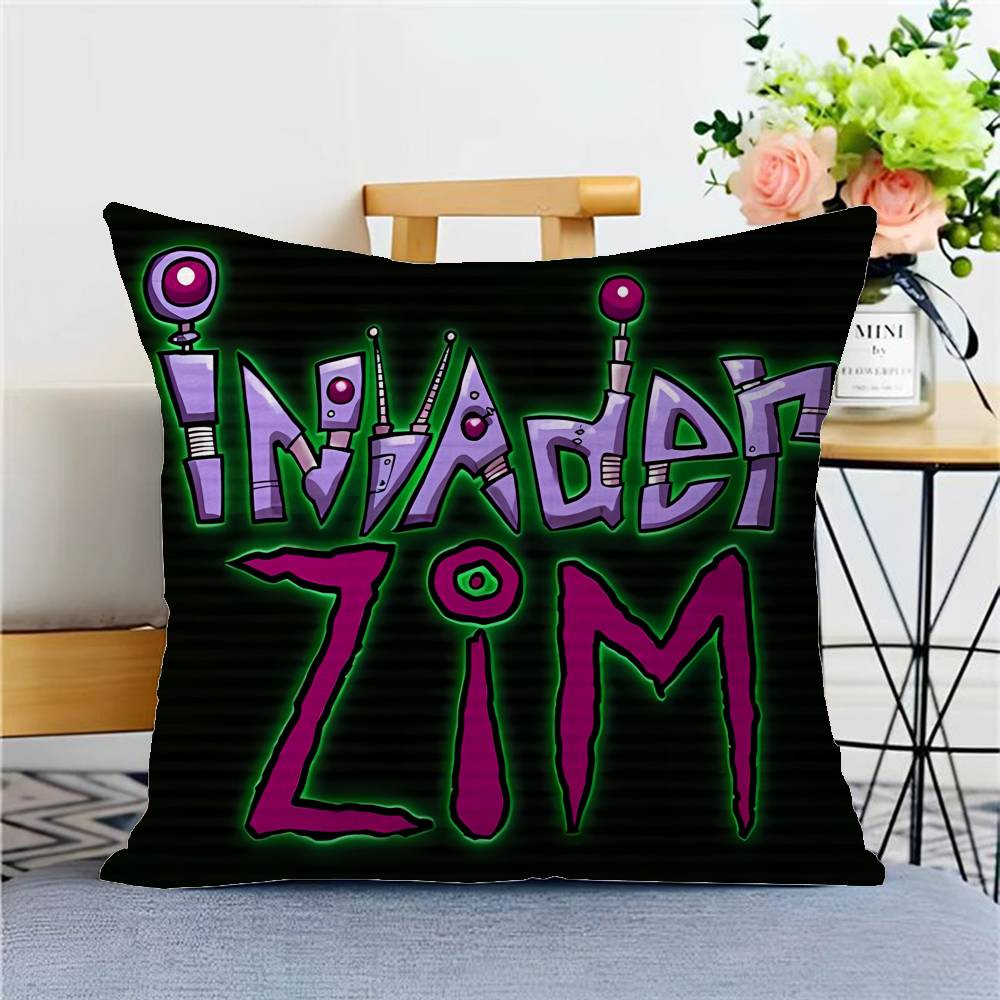 Funny Anime Invader ZIM Cushion Cover Inches Farmhouse Decor Home Throw Pillow Covers for Couch Decorations