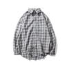 Men's Korean-Style Plaid Shirt - Long Sleeve, Loose Fit, Trendy Autumn Jacket
