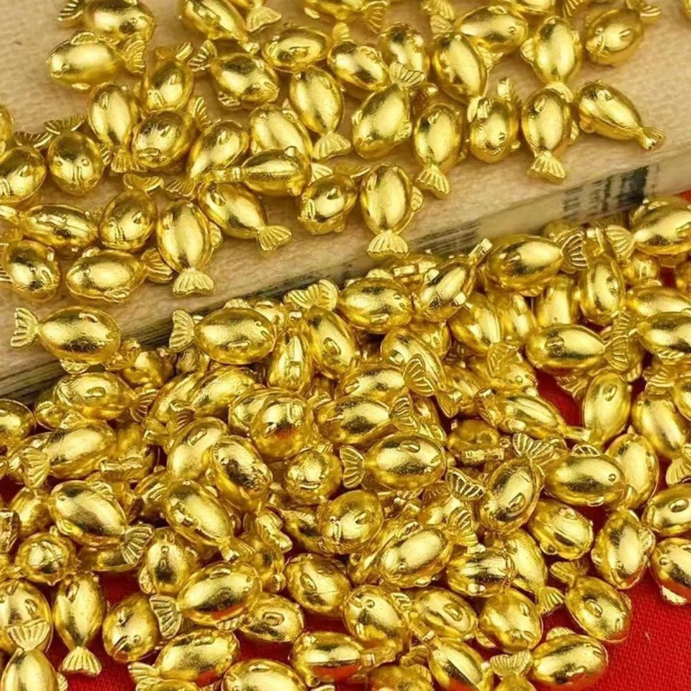 50/100Pcs New Alloy Small Gold Bar Solid Mini Wealth Attraction Ornament Golden Brick Craft Home Decoration