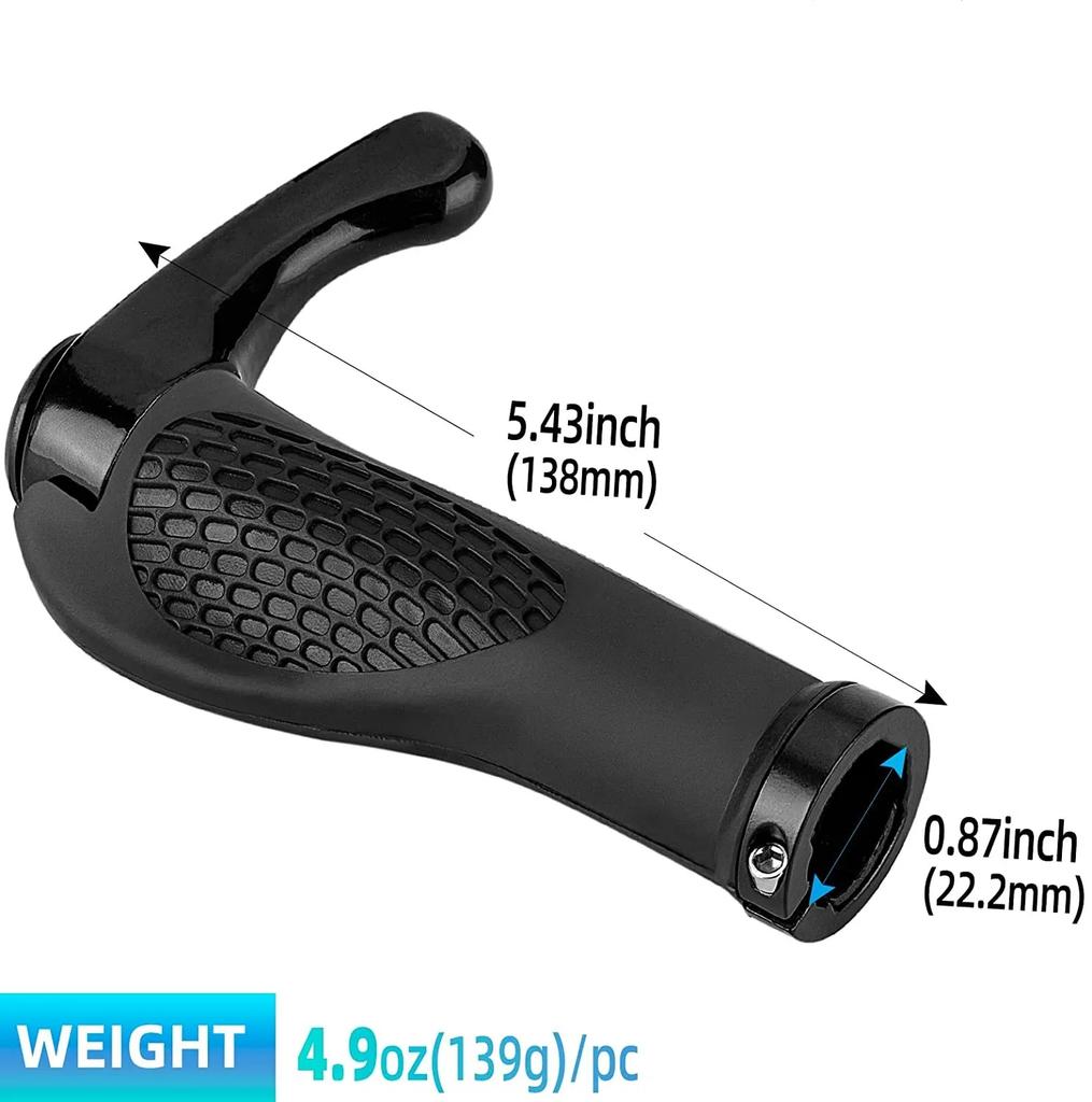 Bicycle Handlebar Grip Ergonomic Anti Skid Lock On Handle Cover Aluminum Alloy Rubber Grips MTB Bike Accessories