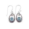 Sky Blue Topaz Gemstone 925 Sterling Silver Jewelry Earrings 1.38" Mother's Gift CE-3-15