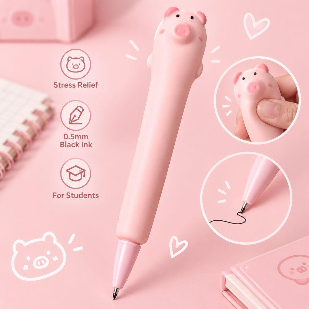 0.5mm Squeeze Pen Pig Shape Student Pen Cute Gel Pen  Office