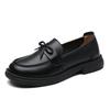Genuine Leather Loafers for Women In FallSeason and ColdSeason BrandNew Style Bows for Women with Versatile Flat Heel Lazy FootPairs for One Foot
