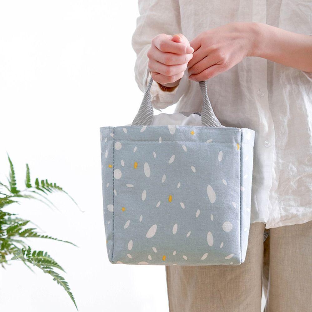 Oxford Cloth Insulated Lunch Bag Simple Large Capacity Portable Lunch Box Food Bags Women