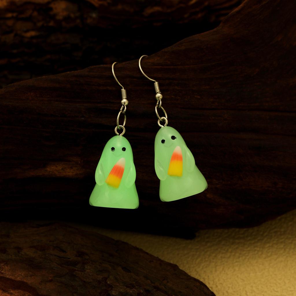 Glow Whimsical 3d In The Dark Pumpkin Ghost Earrings Perfect For Celebrations Halloween