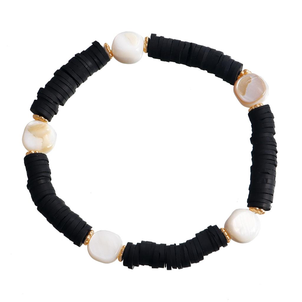 Bohemian Resort Beach Wind Colorful Pottery Sheet Beaded Necklace Women'S Wind Bracelet Charm