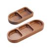 Acacia Wood 3-Compartment Condiment Dish, Snack & Sauce Plate for Hot Pot or BBQ.