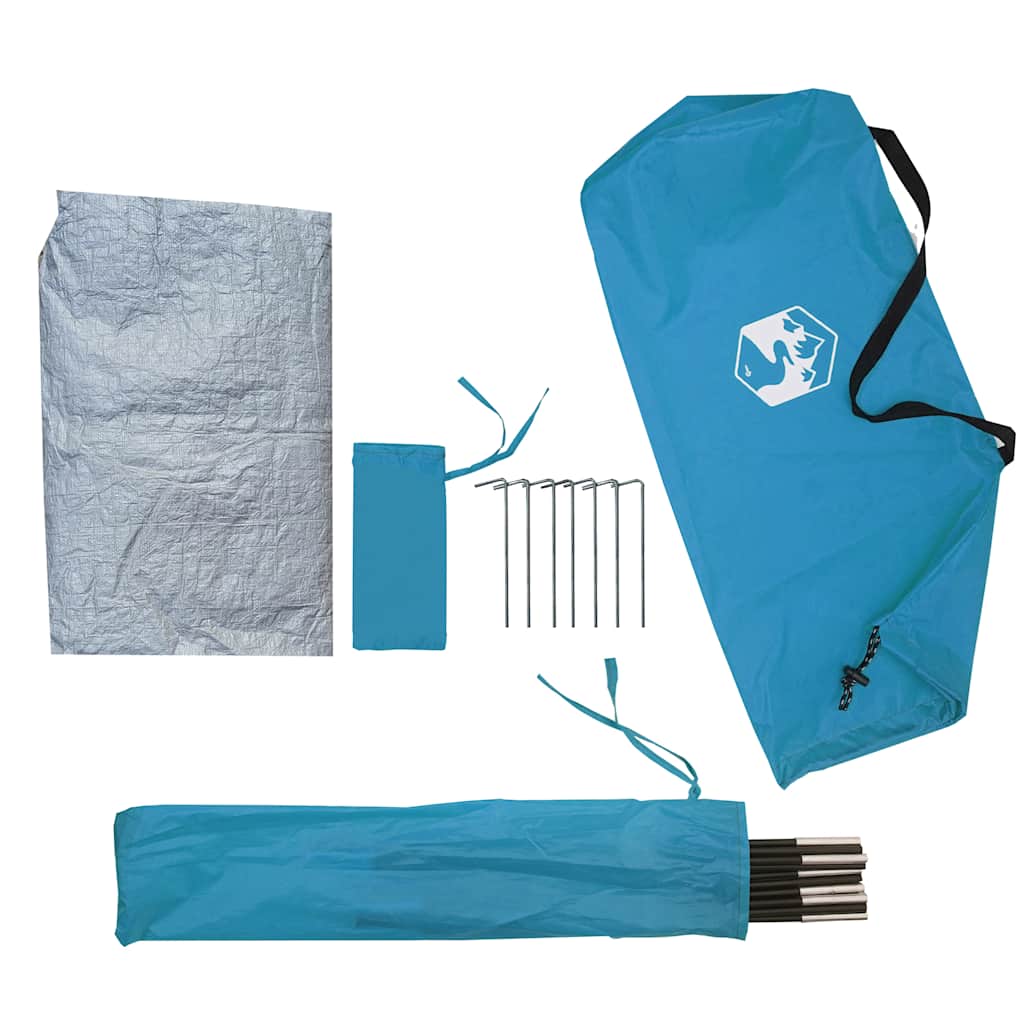2 Person Camping Tent Blue Waterproof