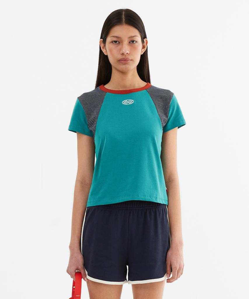 Minasu Mns Raglan Stripe T Shirt_Mint