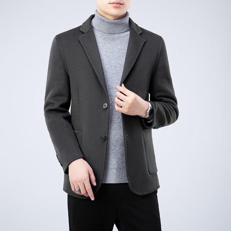 Firstview Men's Business Casual Double-faced Wool Lapel Overcoat FV24D1125