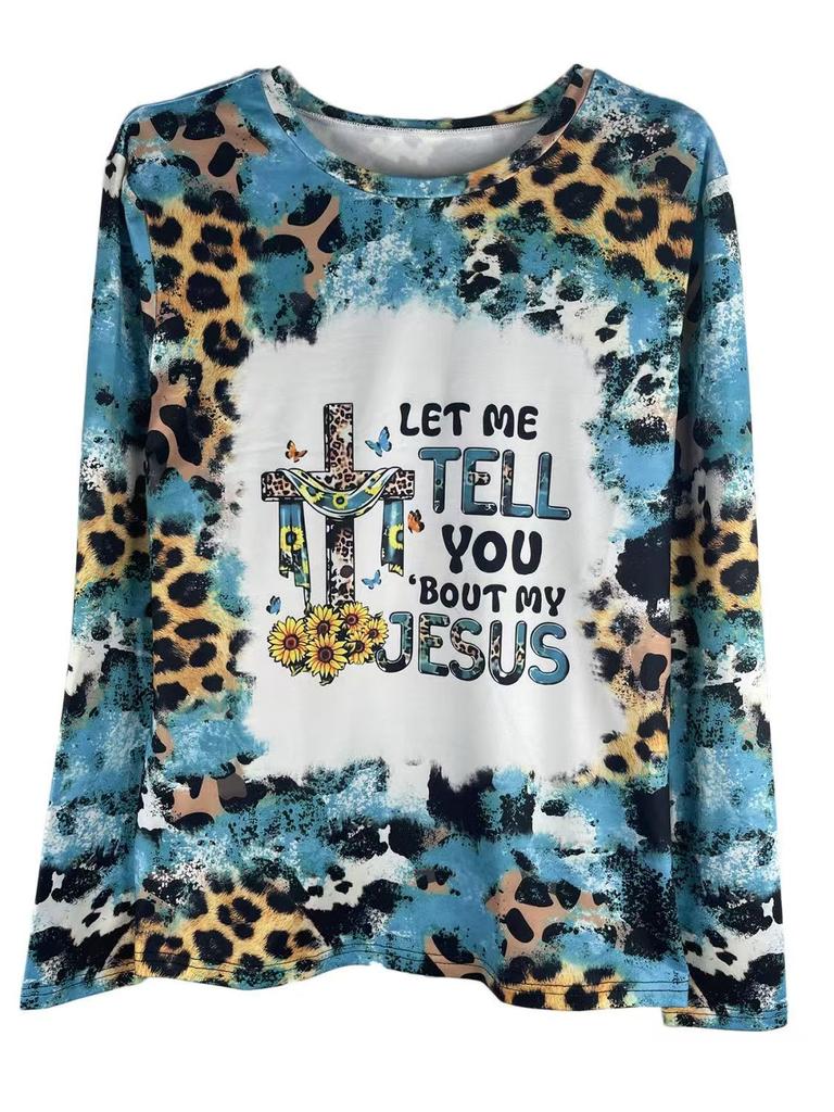 2025 base fashion foreign style new long-sleeved tie-dye foreign trade printing T-shirt, long-sleeved T-shirt slim-fit loose top