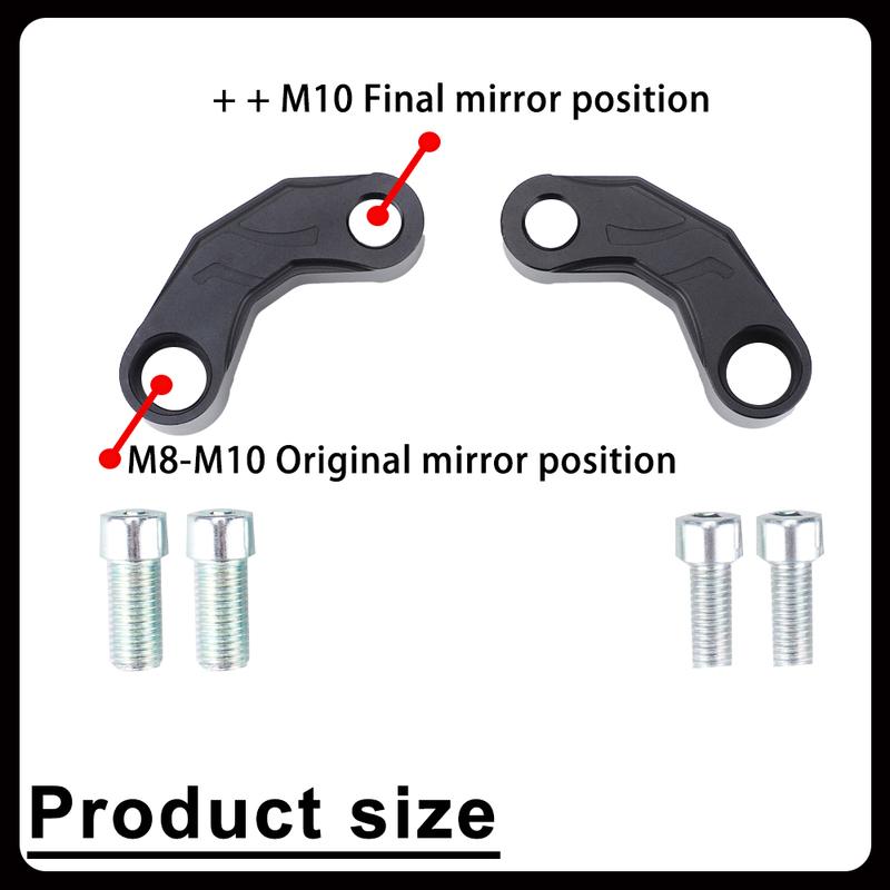 8mm /10mm Universal Motorcycle Mirror Base Motorcycle Mirror Mount Adapter Kit Aluminum Alloy Material CNC Technology Anodizing