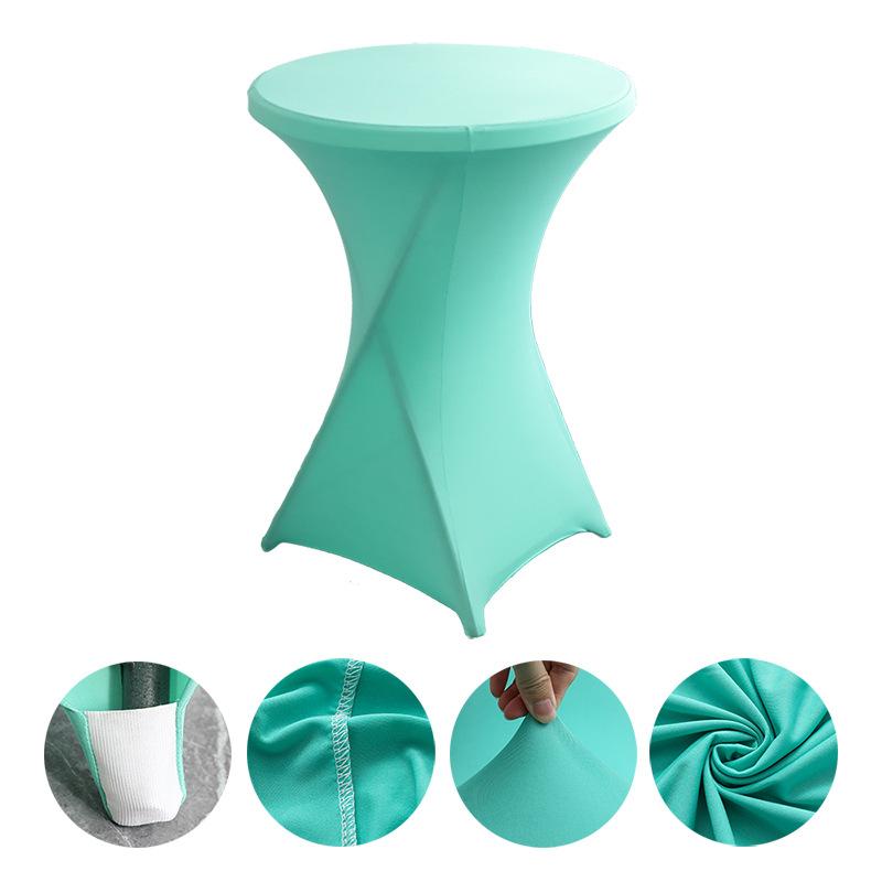 Tovaglia rotonda elasticizzata per cocktail in spandex, copritavolo per bar, hotel, matrimonio, festa, bianco, diametro 60/80 cm, multicolore
