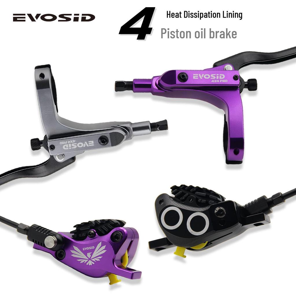 Freno a Disco Idraulico a Quattro Pistoni in Alluminio CNC EVOSID per Mountain Bike (DH/XC)