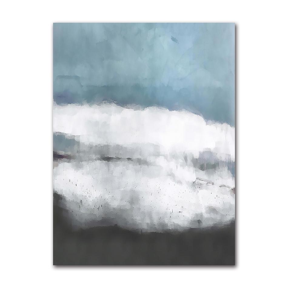 Art Modern Cuadro Decor Home Fashion Wall Picture for Living Room Nordic Poster and Print Abstract Blue Black Colour Canvas