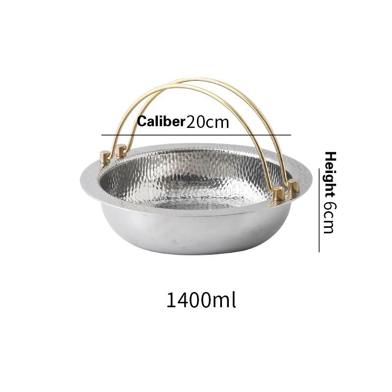 

Commercial pots and pans Hammered Shouxi Shaoguo Mandarin Duck Hanging Pot 304 stainless steel circular Japanese sushi pot