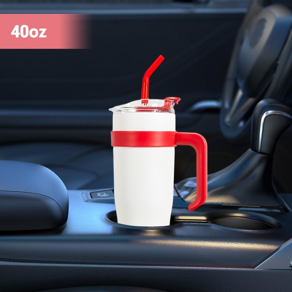 40 OZ Tumbler s uchem Nepropustná Opakovaně použitelná Láhev na vodu Cestovní Hrnek Šálek Nerezová ocel Vakuový
