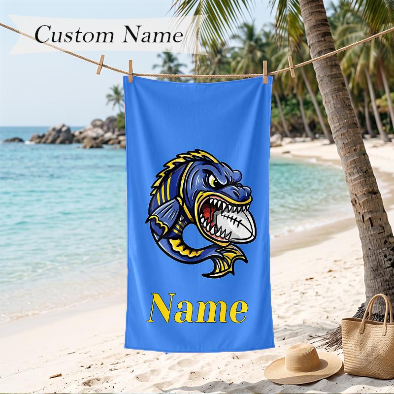 Parramatta Eels Custom Name Printed Beach Towel Personalized Soft Towel For Swimming Beach Travel