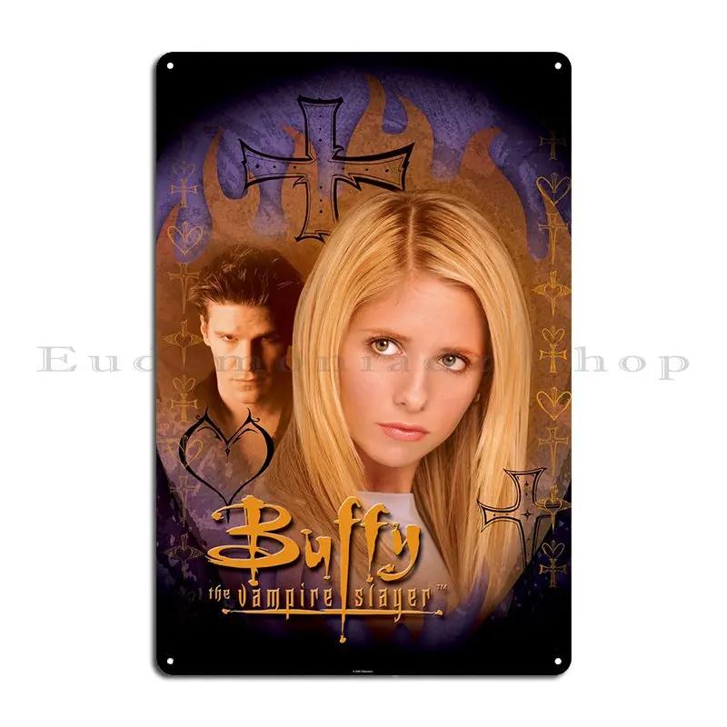 Баффи с портретом Ангела Металлическая табличка Ретро Гараж Винтаж Настроить Стена Пещера Жестяная вывеска Постер 20x30cm
