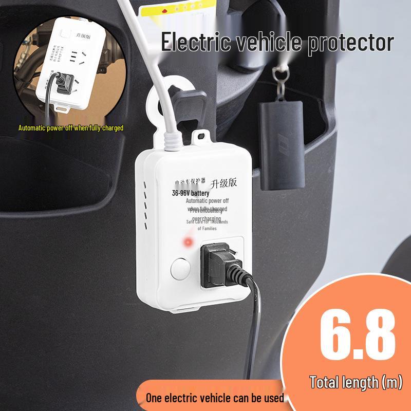 Smart Socket with Auto-Off Electric Vehicle Charging Protector – Anti-Overcharge Extension for E-Bikes