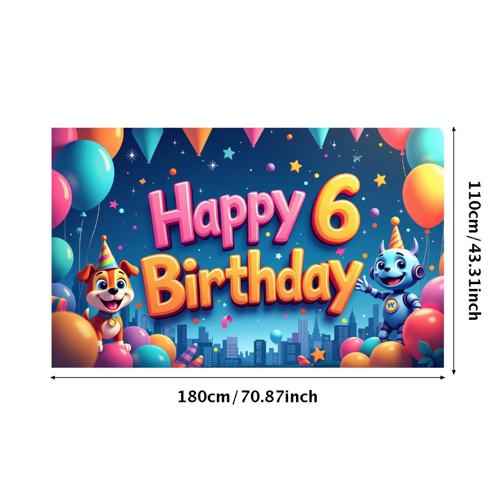 

Барвистий Партійний Банер Партійний Фон Святковий Фон Для Прикраси 6-го Дня Народження