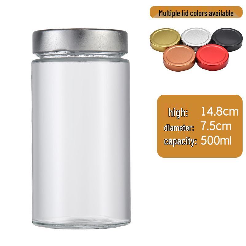 Large Capacity Round Pickle Dispensing Bottle with Lid, Moisture-Proof High Borosilicate Glass Jar