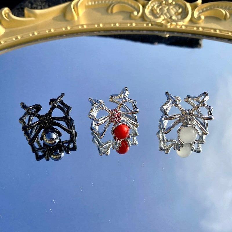 Ring For Women Gothic Punk Vintage Spider Ring Exaggeration Animal Finger Men's Adjust Hiphop Party Halloween Jewelry Decoration