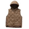 Herbst und Winter Neu Damen Leichte Kapuzen-Daunenweste Rundhalsausschnitt Kurz Warm Entenflaum Tragbar Tanktop Groß