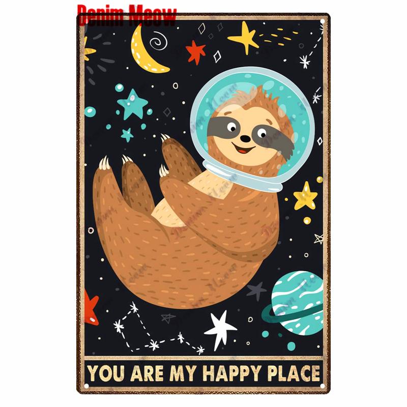 Vintage Metal Tin Sign for Home Decoration Once A Time There Was a Girl Cats Toilet Bathroom New Arrival WY