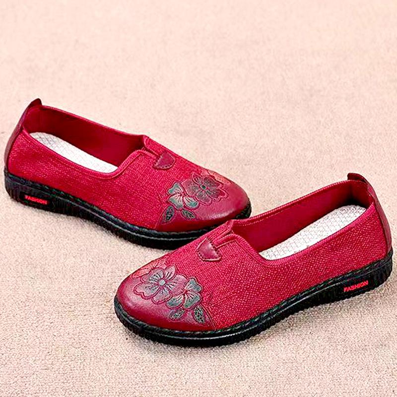 Spring new cloth shoes women's single shoes non-slip one pedal middle-aged and elderly