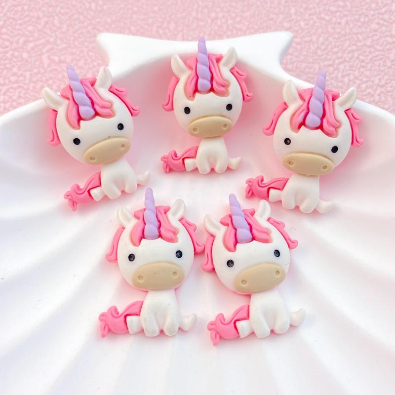 

10Pcs New Cute Cartoon Unicorn Series Flat Back Resin Cabochons Scrapbooking DIY Jewelry Craft Decoration Accessorie