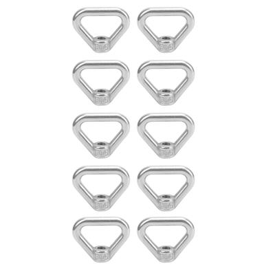 10 Stück Silber Schraubenmutter 304 Edelstahl Dreieck Ringmutter Ösenmutter Befestigungselement M8