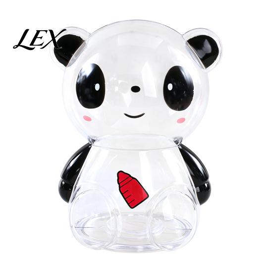 Money Management Box Clear Panda Piggy Bank for Kids, Plastic Cash Coin Bank, Kids Saving Jar Decoration, Christmas Birthday Girls Boys