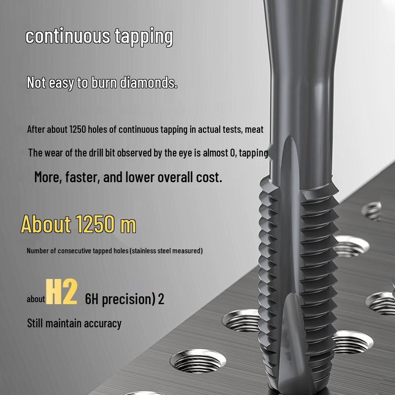 Stainless Steel Spiral Taper Tap Drill Bits with Cobalt-Nitriding, Sizes 4m-10m