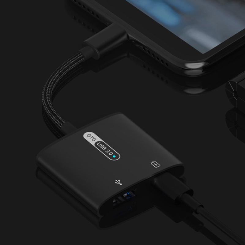 2 In 1 Dual Type C Adapter For HuaWei  Type-c Phone Charging Charger Adapter Splitter Convertor PD 60W USB 3.0