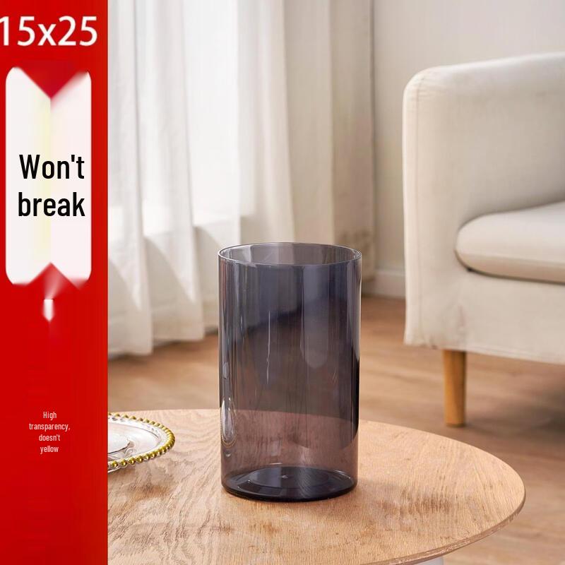 ZISIZ Transparent Acrylic Cylindrical Vase