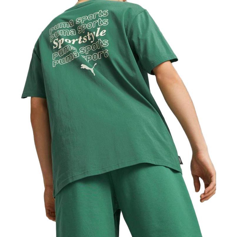 PUMA T Shirts Men's Dark Green Crew Neck Moderate Straight Fit 622536-37