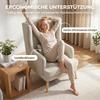 Accent Chair, Armchair with Linen Look, High Backrest, Wide Seat, Lumbar Pillow, Beige