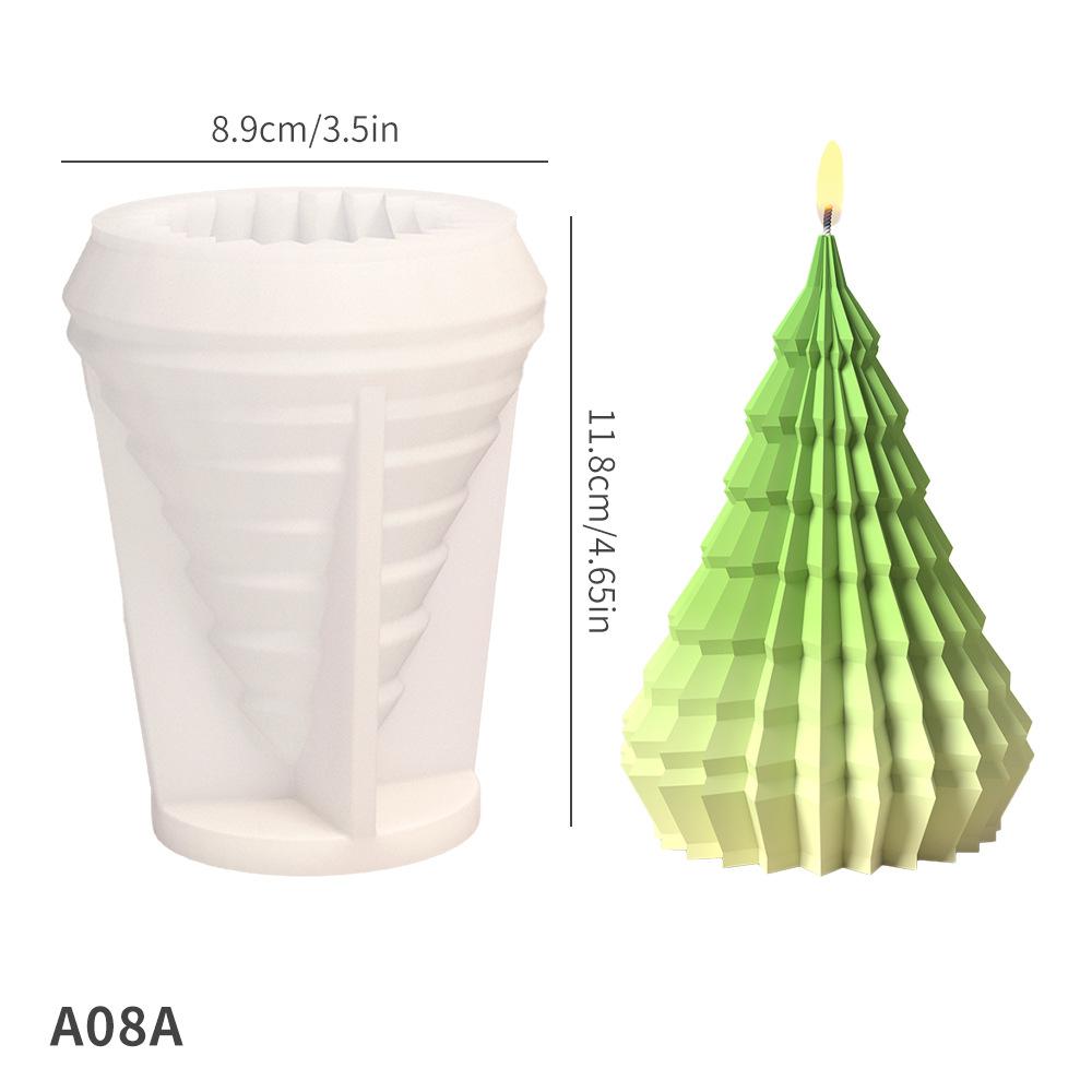 3D Weihnachtsbaum Kerzen Silikonform Handgemacht DIY Weihnachtsbaum Epoxidharzform Seife Kerzenherstellung Backwerkzeuge Feiertagsgeschenke