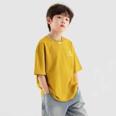 Duo Duo Jia Boys' Summer Letter Print Cotton T-Shirt