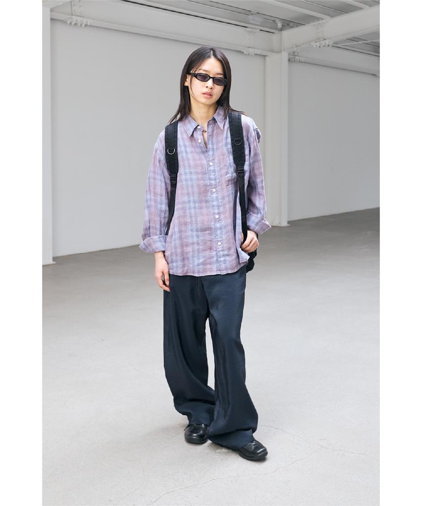 Haechinglum Regular Trousers Viscose Dark Navy