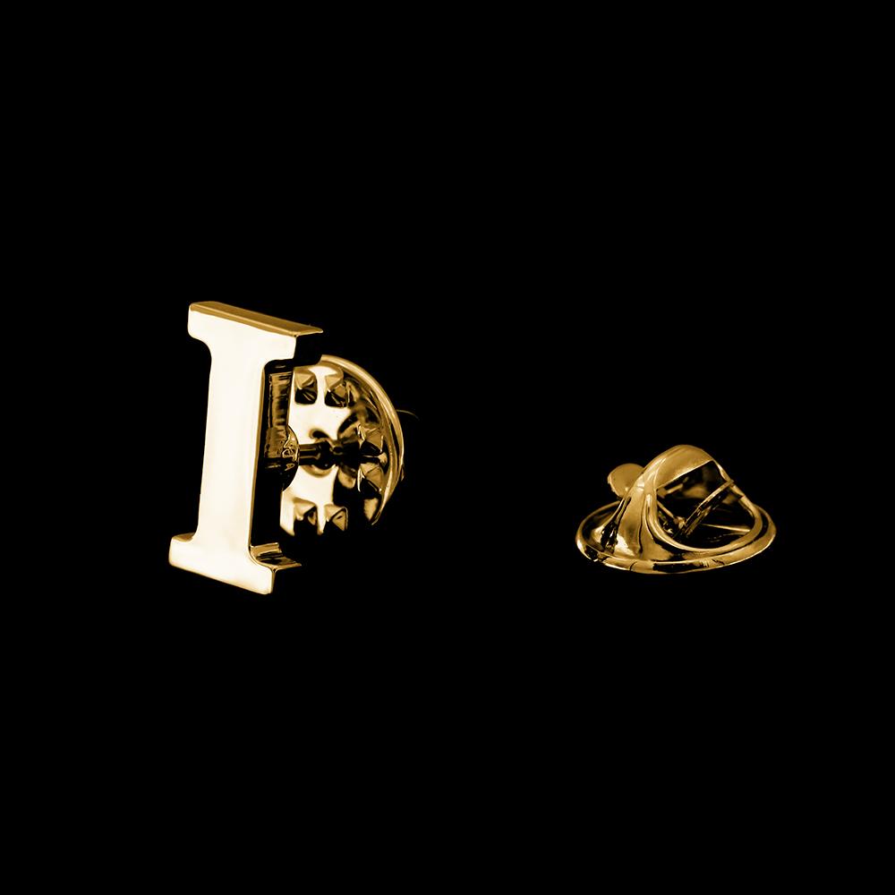 Quality Brass Initial A To Z 26 Letters Pin Golden Color Fashion English Symbol Design Men'S Suit Collar Lapel Brooch Pin