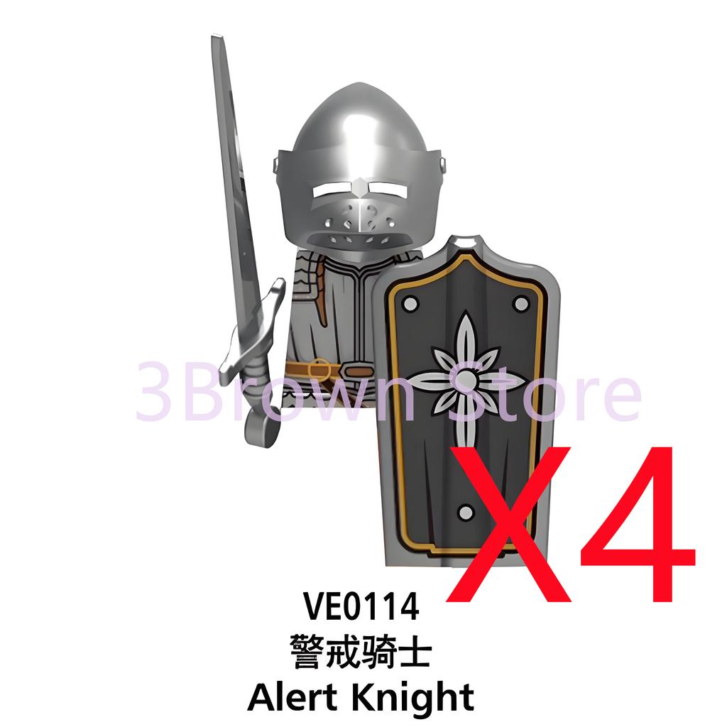 MOC Medieval Building Blocks Castle Knights Army Soldiers Warrior Accessories Warhorse Helmets Shields Armor Toy Gifts S036 DIY