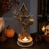 Halloween Tree House Tealight Candle Holder with 3D Printed Pumpkin Tabletop Decor
