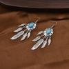 New Retro Ethnic Style Round Leaf Pendant Earrings, Exquisite and Elegant Ear Jewelry for Women