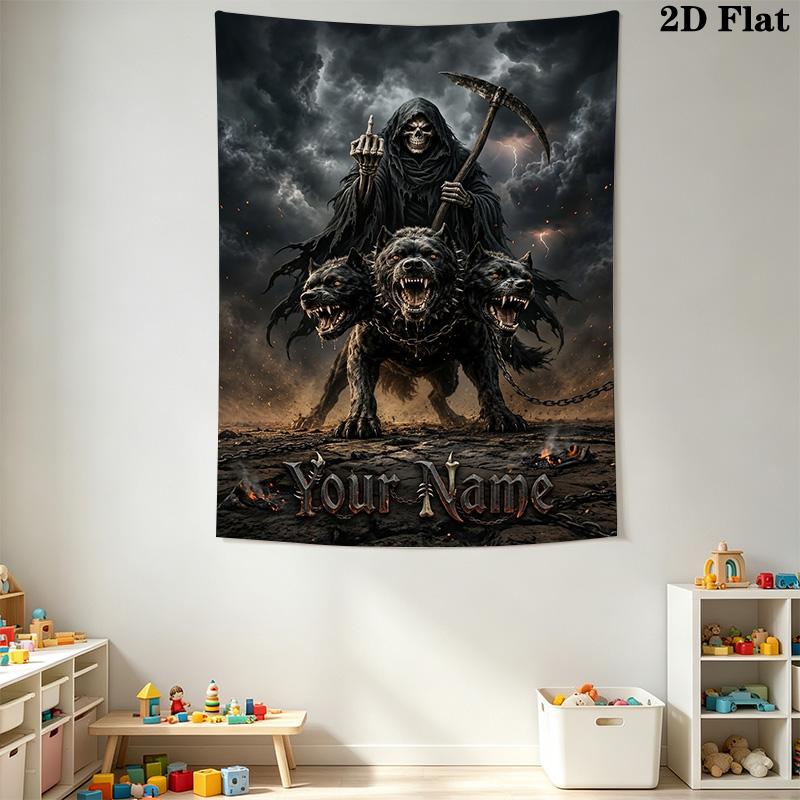 Name Custom Reaper Wall Tapestry Aesthetic Wall Hanging Printed Fabric Blanket Decorative Tapestries for Bedroom Living Room Home Decor