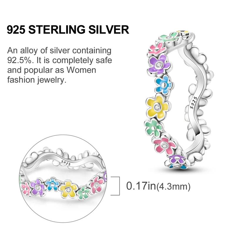 925 Sterling Silver Evil Eye Amulet Ring for Women Wedding Engagement Gifts Stackable Star Moon Heart Flower Ring