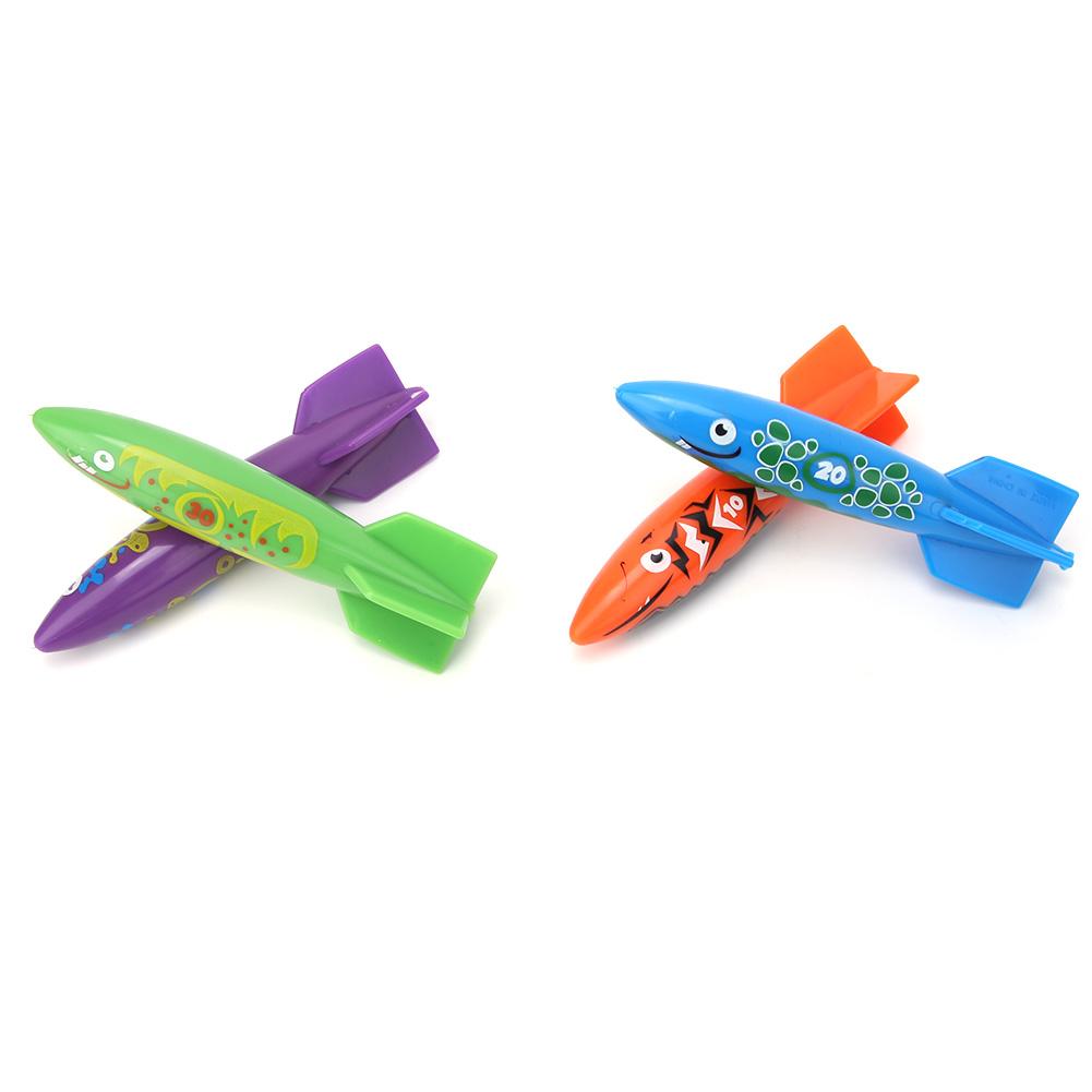 4Pcs PVC Children Diving Toys Kid Swim Kid Playing for Swimming Pool TrainingFour Color Combination