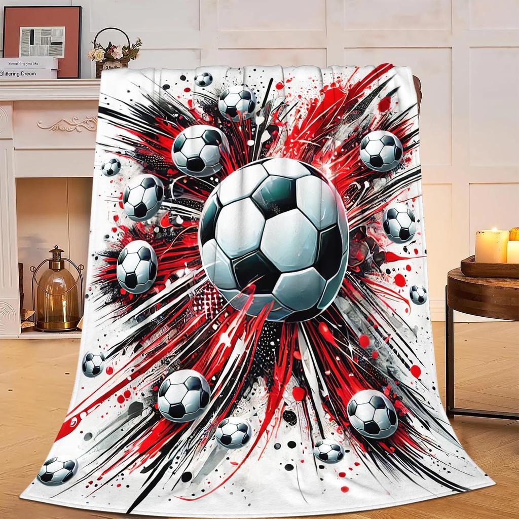 Football Sports Series Digital-printed Polyester Bedroom Velvet Flannel Cover Blanket Fleece Soft Sofa Cover Blankets for Beds