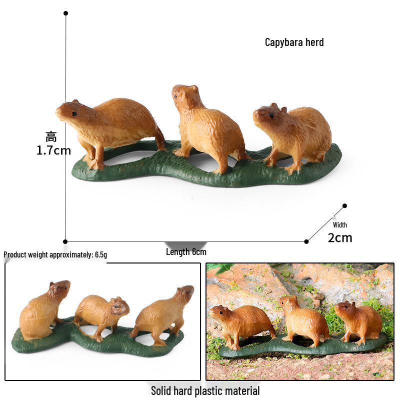 Static Capybara Model Wildlife Doll - Children's Enlightenment Micro-Landscape Ornament